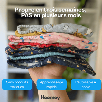Culottes d’apprentissage bébé réutilisables Hoomey – sous-vêtements lavables, anti-fuites, doux, écologiques pour apprentissage de la propreté