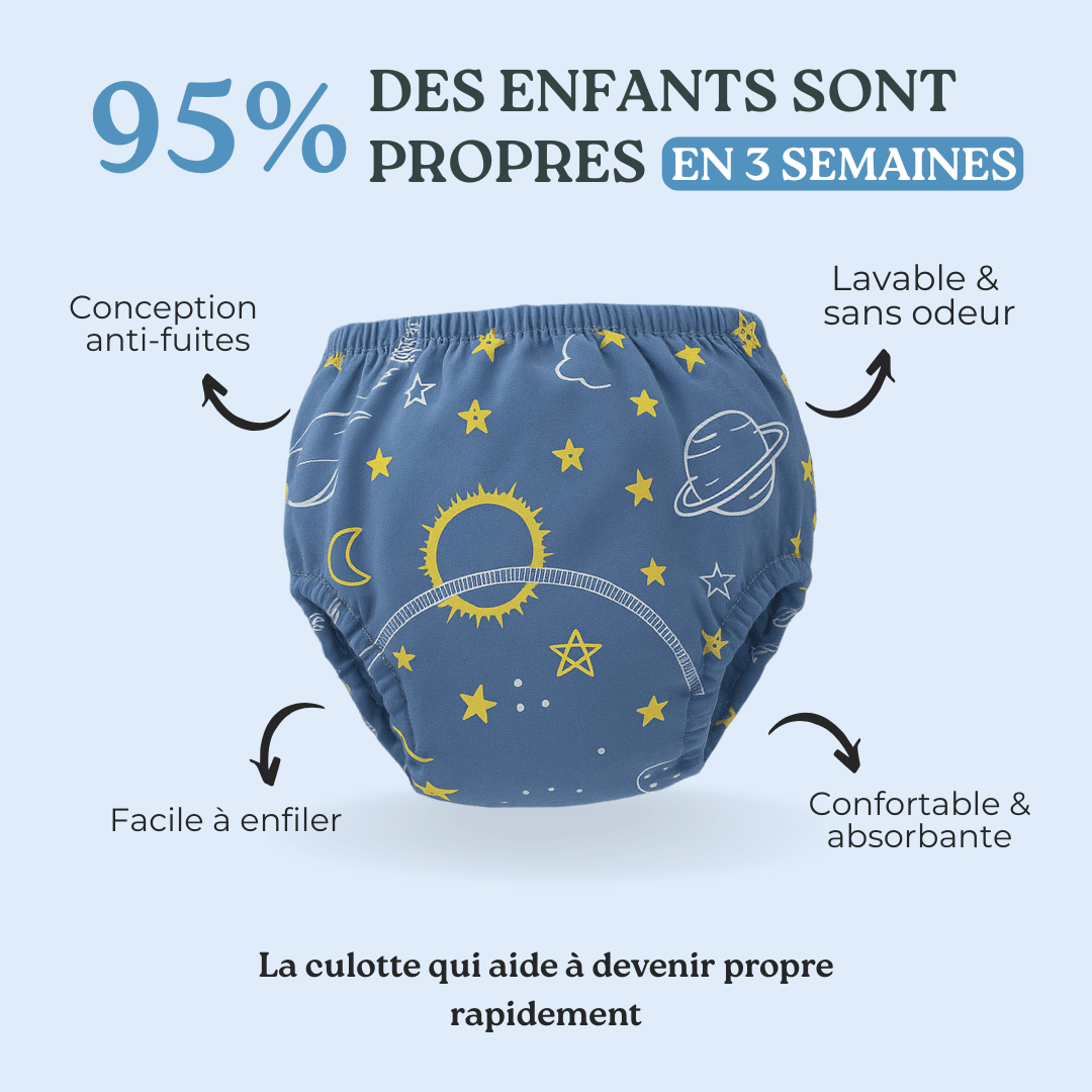 Culottes d’apprentissage bébé réutilisables Hoomey – sous-vêtements lavables, anti-fuites, doux, écologiques pour apprentissage de la propreté