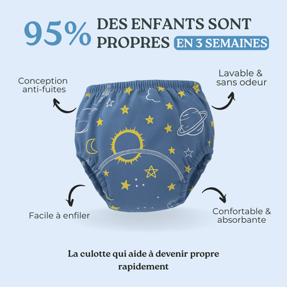 Culottes d’apprentissage bébé réutilisables Hoomey – sous-vêtements lavables, anti-fuites, doux, écologiques pour apprentissage de la propreté